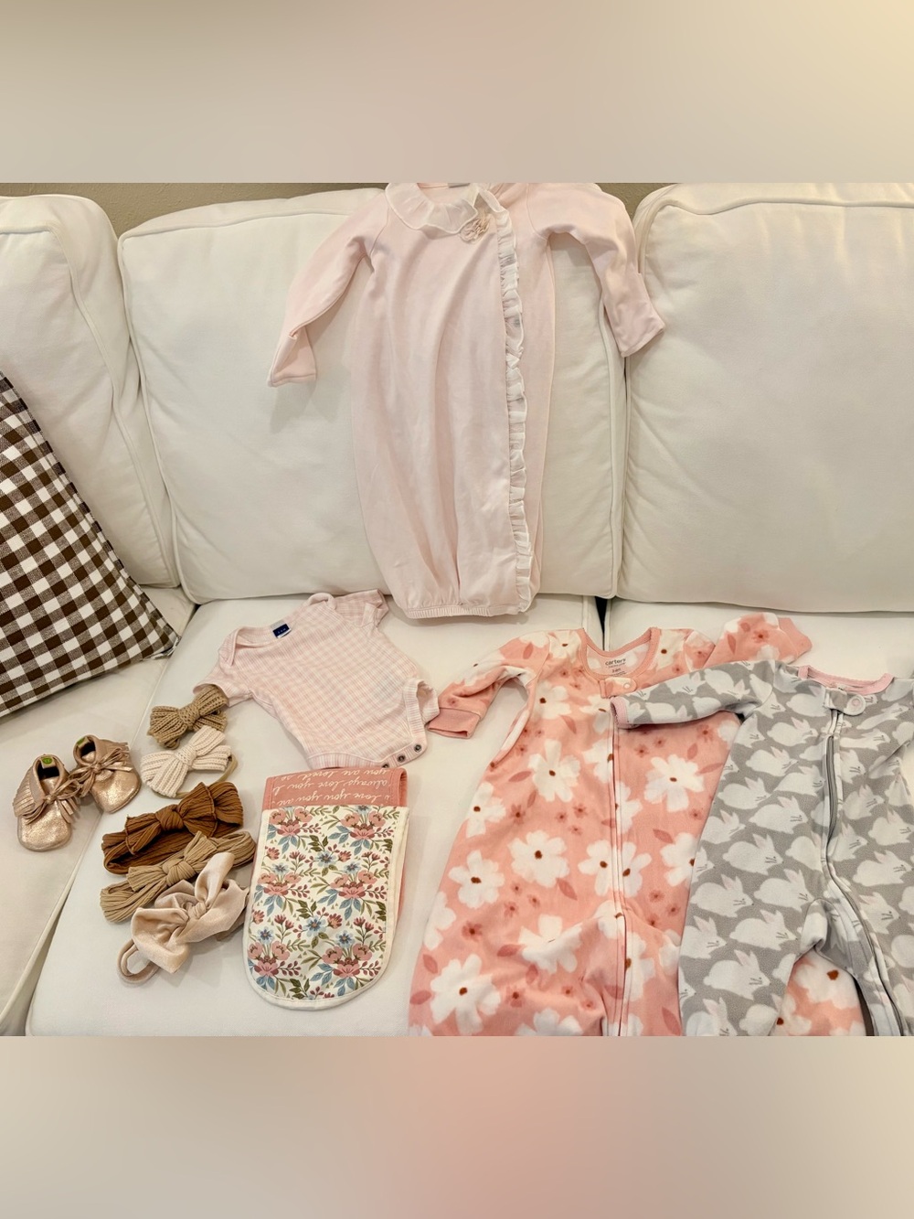 0-3m Pink Floral Baby Zipper Sleep and Play Set